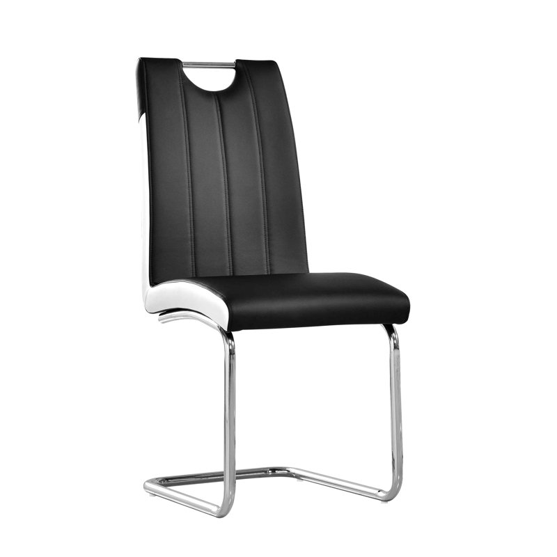 Stallings 19.5'' H Faux Leather Upholstered Side Chair, Black
