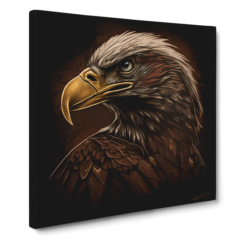 Eagle Retro - Wrapped Canvas, 50cm H x 50cm W x 3cm D