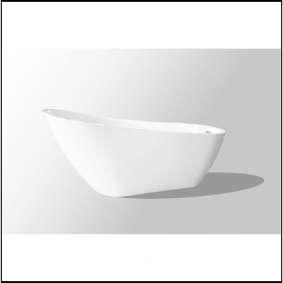 67"Special-Shaped Freestanding Slipper Bathtub: Gloss White Finish, Chrome Overflow & Pop-Up Drain, Cupc Certified