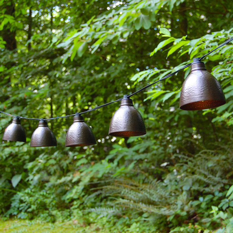 Luisa Electric Café String Lights with 10 Bronze Metal Domes