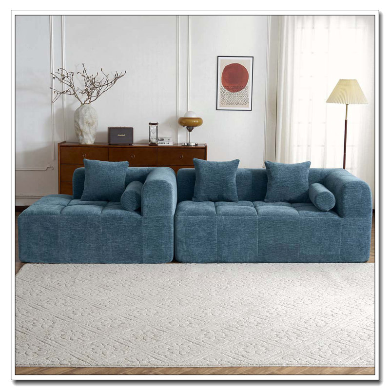 Canapé modulaire 101,2 po, Chenille bleu