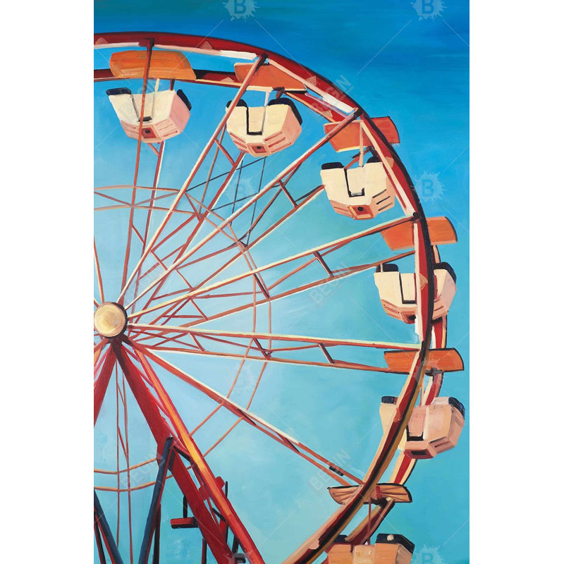 «Ferris Wheel» par a Beautiful Day - décor de toile divers bleu, H 36 po x l 24 po