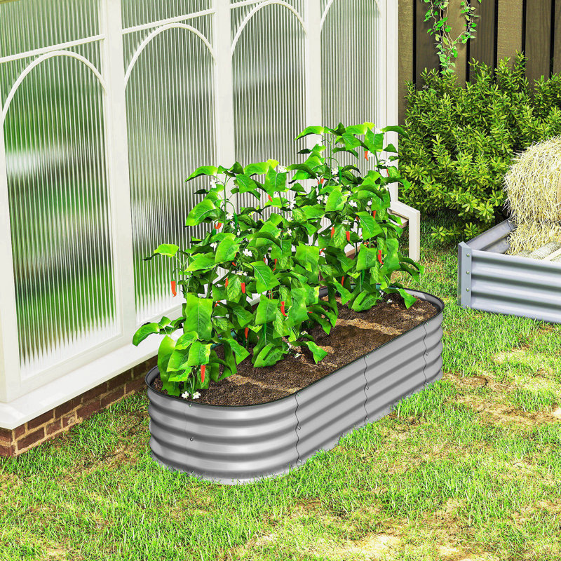 Metal Planter Box, Silver