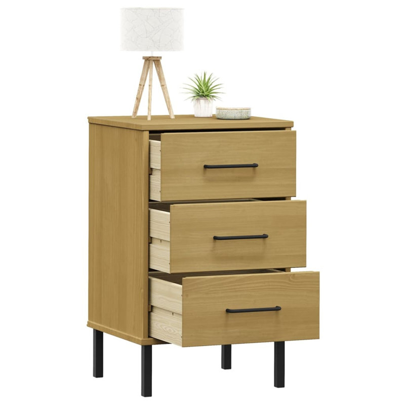 40cm W Bedside Table, Brown
