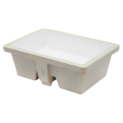 Classic Design White Ceramic Rectangular Undermount Bathroom Sink With Overflow - 19.5X14x6", Stain-, For Home & Public Bathrooms Modern 19.5"X14", White, Indoor Or Outdoor Use