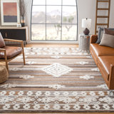 Dimmick Hand Tufted Wool/Cotton Southwestern Rug in Light Brown