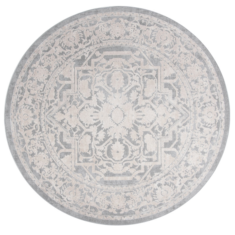 Tapis oriental gris clair Calidia, Rond 3 pi