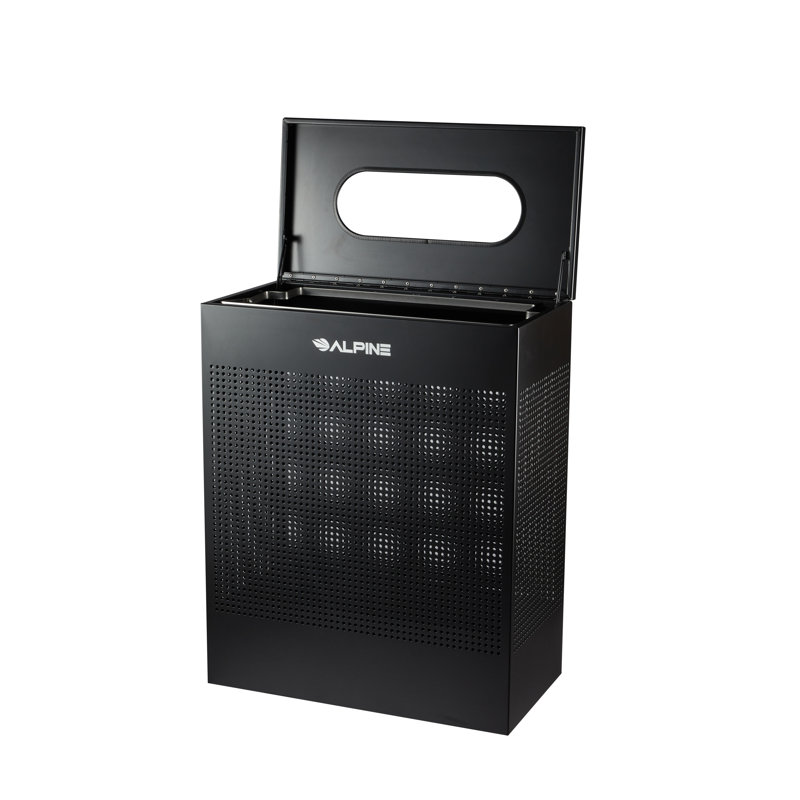 Poubelle intérieure perforée 23 gallons en acier inoxydable, Noir