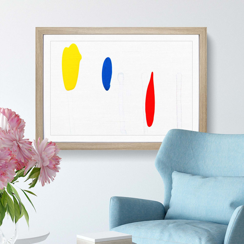 Abstract Art Painting Vol.171 by S.Johnson - Framed Print, 27cm H x 36cm W x 2cm D, Oak Framed