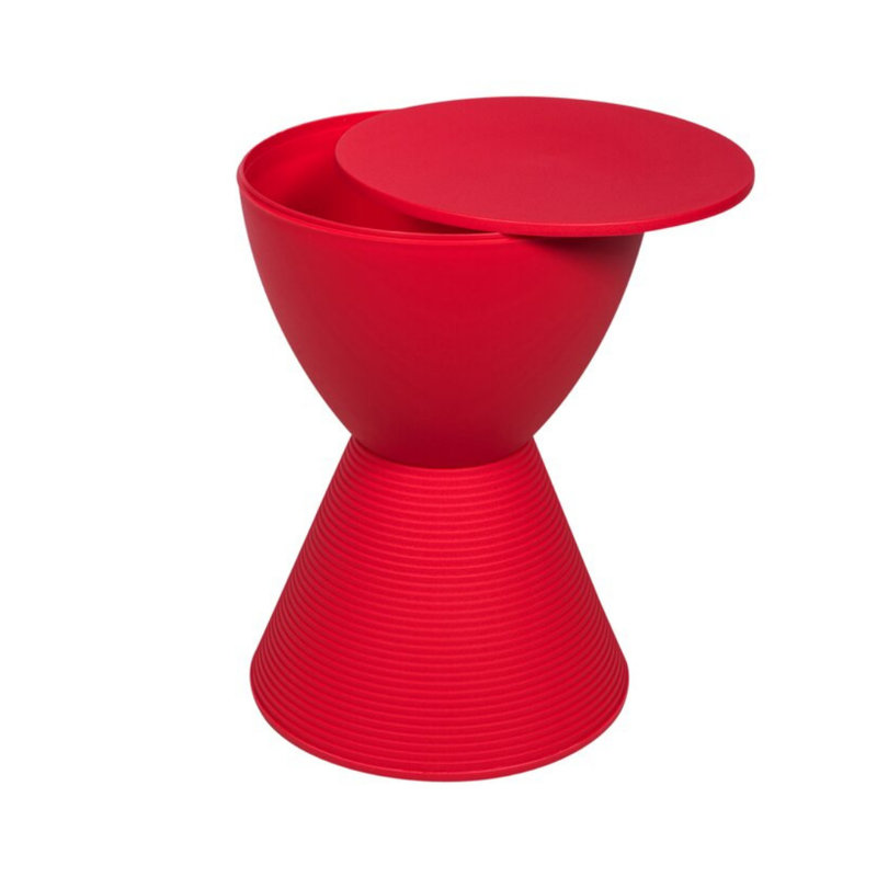 Sohail Plastic Accent Stool, Red
