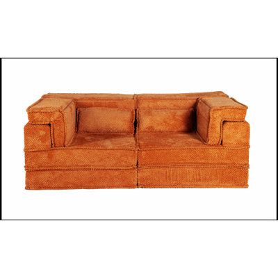 Compression Mahjong Sofa, Convertible Floor Sofa Bed, DIY Boneless Modular Sectional, No Assembly, Circle Fleece, Modern Loveseat