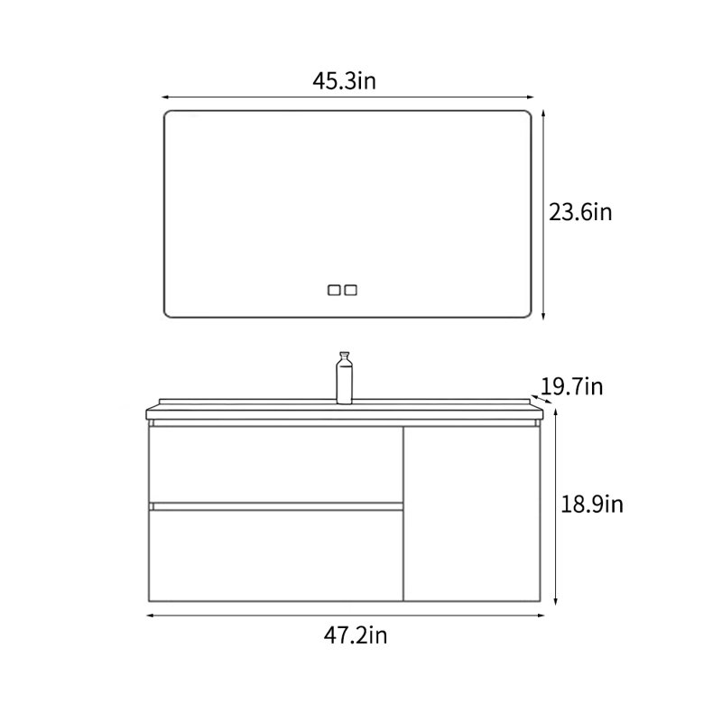 Simple cream style bathroom cabinet