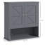 Armoire murale de salle de bain grise, avec style et tablettes réglables pour un rangement supplémentaire monté dans des arrangements de tablettes design pour une organisation efficace