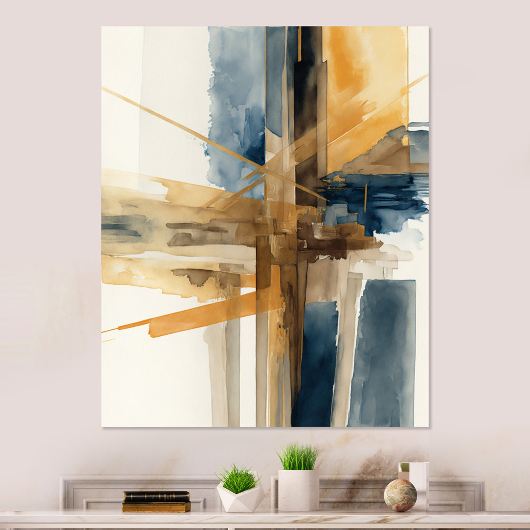 Modern Watercolor Abstract I - Modern Metal Wall Décor Ivy Bronx 