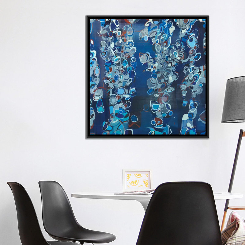 Océanique, impression sur toile, H 12 po x l 12 po x P 1,5 po, Pas de tapis, Toile tendue