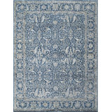 Hand Knotted Wool Area Rug in Blue