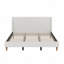 Lit plateforme tapissier moderne ivoire avec tête à oreilles et pieds en bois de noyer-636167646-636167632