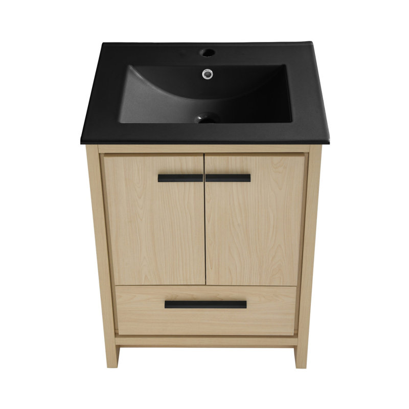 Virage 24" Freestanding, Bathroom Vanity, Brown, Matte Black, Single