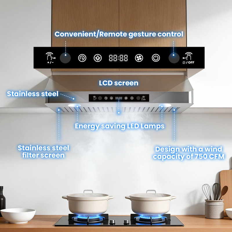 Hotte convertible en acier inoxydable avec planche à découper en titane nder Cabinet