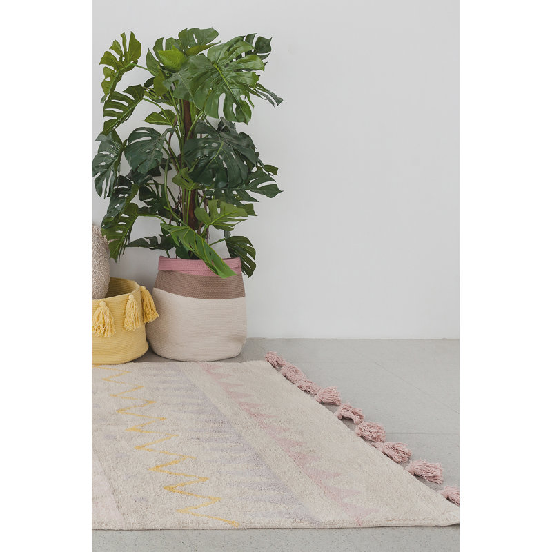 Azteca Handmade Oushak Cotton Area Rug, Rectangle 4'7" x 6'7"