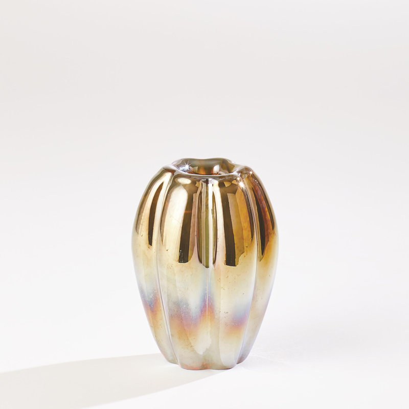 Glass Table Vase, 5.25" H x 4" W x 4" D