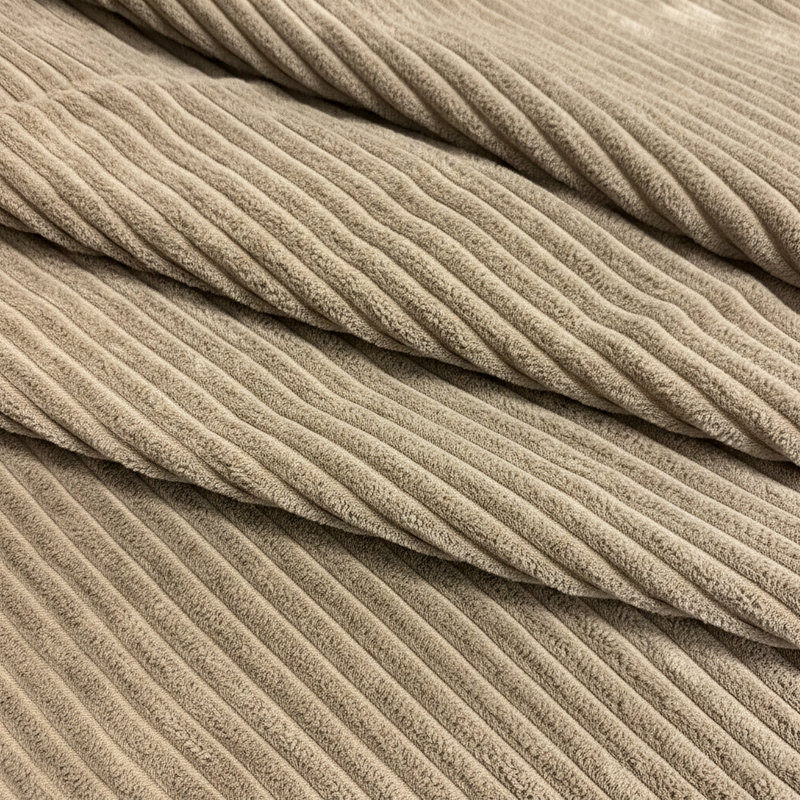 Corduroy Upholstered Rectangle Ottoman, Camel