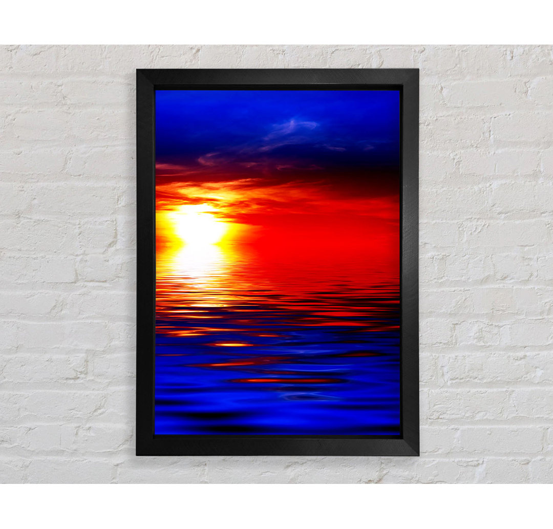 Electric Blue Ocean Sunset - Einzelner Bilderrahmen Kunstdrucke