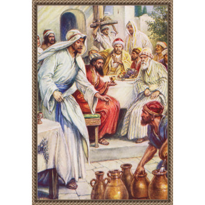 «Jesus At The Wedding Feast» par Evelyn Stuart Hardy, reproduction d'art sur toile encadrée
