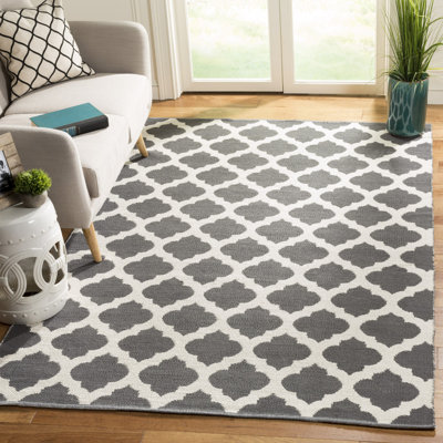 Tapis géométrique en coton tissé à la main Romona