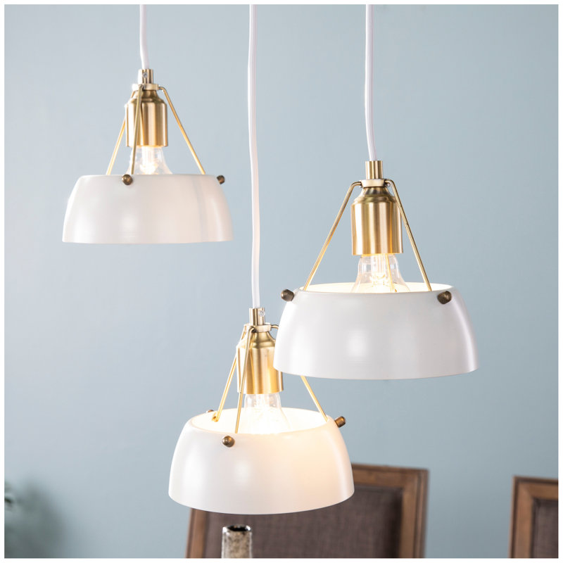 Luminaire suspendu grappe 3 lumières Renmarco, Blanc