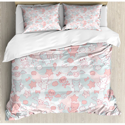 Lovettsville Multicolour Microfibre 350 TC Traditional Duvet Cover Set