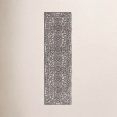 Tansy Gray Handmade Wool Oriental Rug