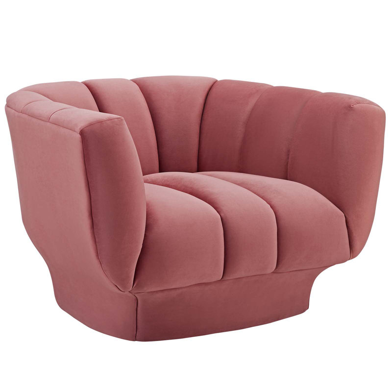 Fauteuil en velours Performance, Vieux rose