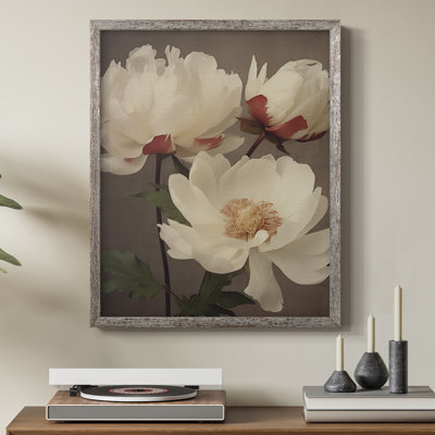 Impression encadrée rétro Vintage Floral Print III - bois massif