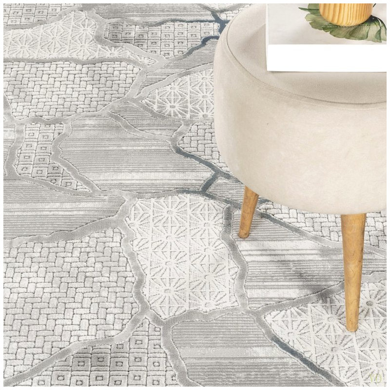 Geometric 5 Ft. 3 In. X 7 Ft. 3 In. Area Rug Modern Minimalist, Stain Resistant, Kid & Pet-Friendly For Living Room, Bedroom, Workspace And High-Traffic Areas