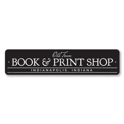 Enseigne en aluminium personnalisée Book & Print Shop