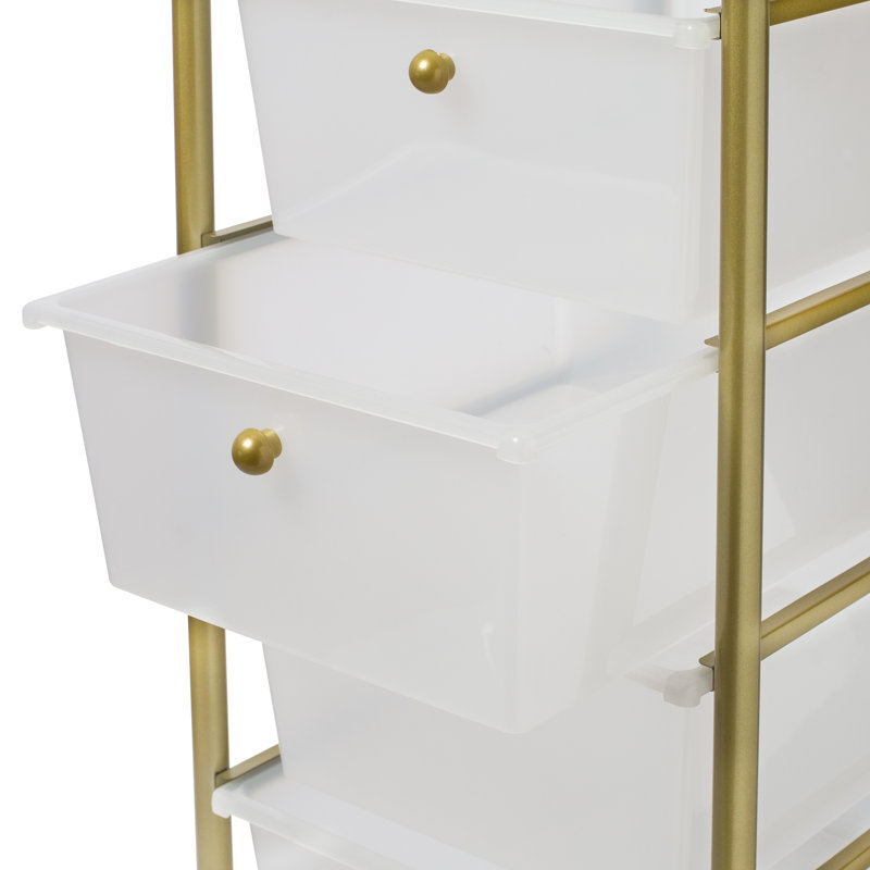 Neysa 12.6'' W Utility Cart with Wheels, 37" H x 15.25" W x 12.6" D