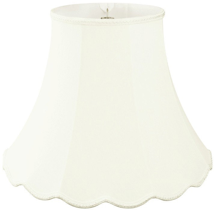 Silk Bell Lamp Shade, White, 12.25" H x 16" W x 16" D