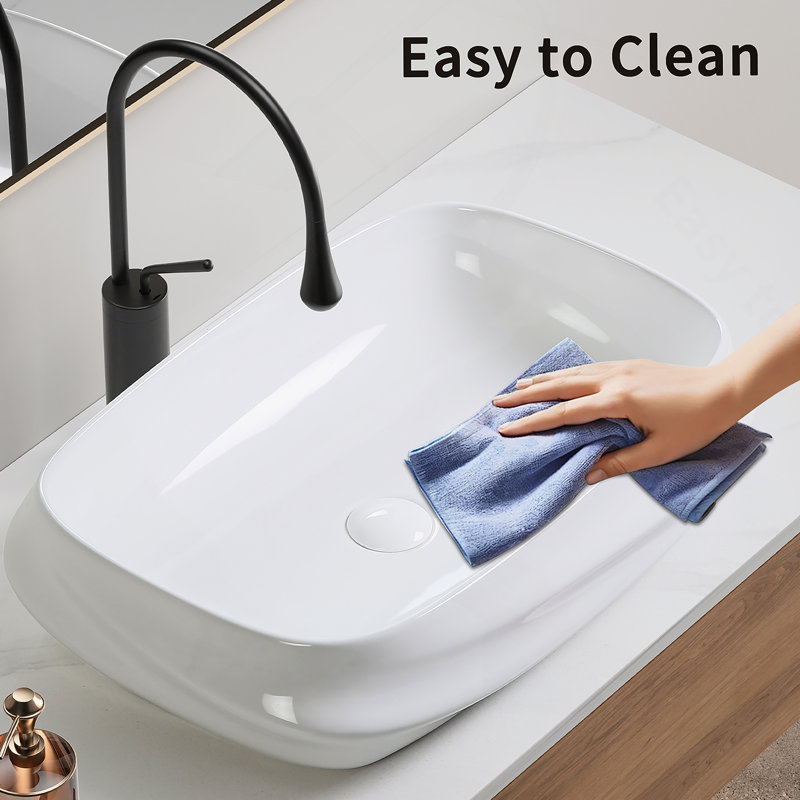 Lavabo vasque rectangulaire en céramique pour salle de bain