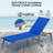Kozyard Outdoor Foldable Lounge Chair, Aluminum Frame Patio Lounger with 5-Position Adjustable Backrest, Breathable Textilene Fabric, Assemble-Free, Reclining Full-Flat Poolside(Blue)-1829500593