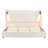 Upholstered King - Sized Beige Bed With High Wingback Headboard, Reading Lamp And , Comfortable Foam, Wood Support, Quick Setup For Bedroom Size, Frame, Beige, Wingback, Installation