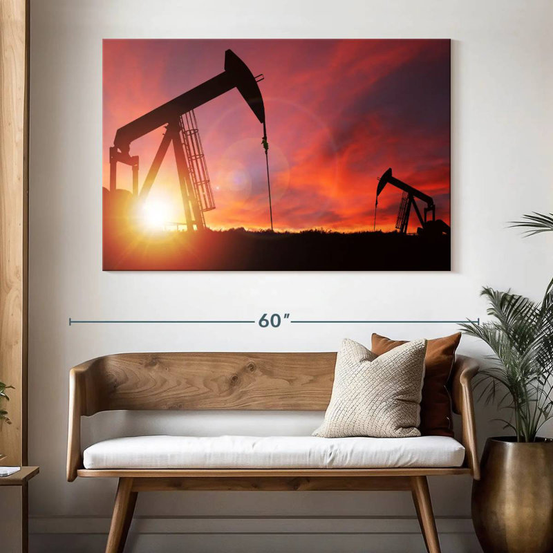 Lilie Pumpjacks Silhouette, 34" H x 51" W