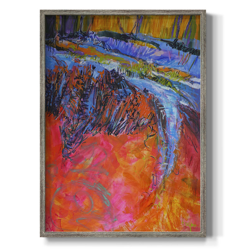 Vibrant Flow I Framed Print - Solid Wood, 11" H x 9" W