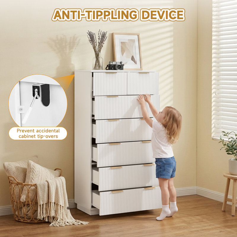 28Inch Wide Drawer Cabinet, White