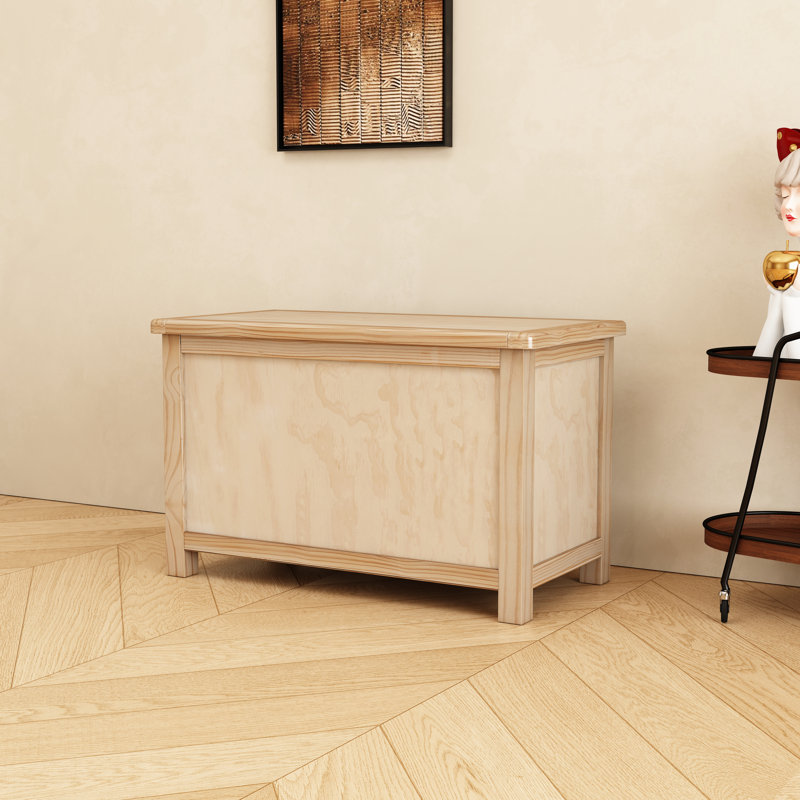 Wood Flip Top Storage Bench, Washed