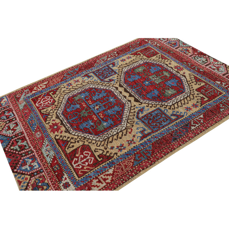 Burano Hand Knotted Wool Geometric Area Rug, Rectangle 8' x 10'