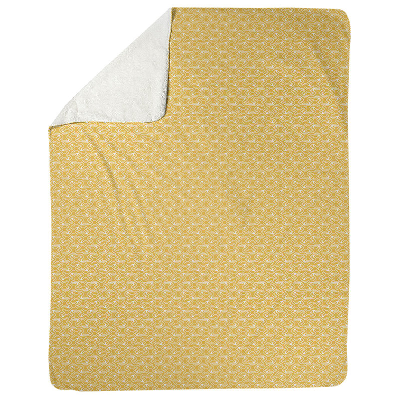 Couverture à treillis hexagonal Katelyn Elizabeth, l 52,5 po x L 62,5 po, Jaune / blanc