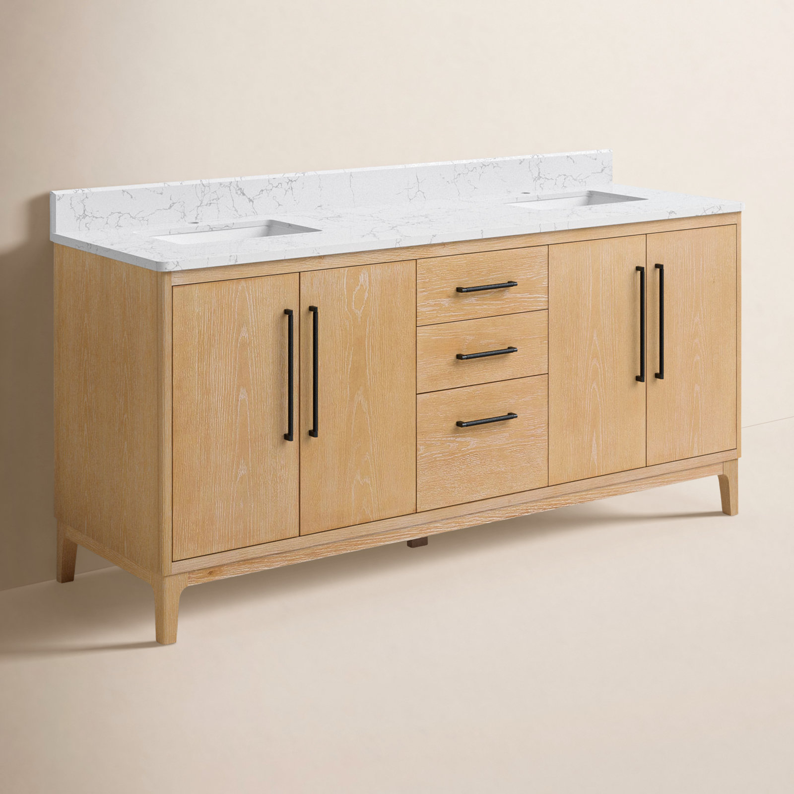 Langosta 72" Double Bathroom Vanity, Washed Ash Gray