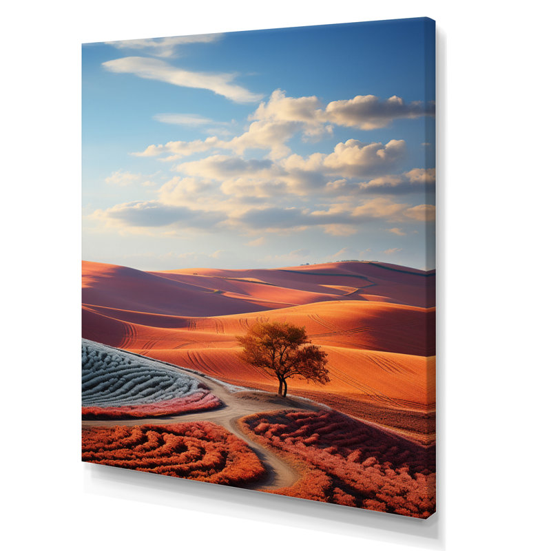 Paysage, horizon coloré I - impression, H 32 po x l 16 po x P 1 po, Toile tendue