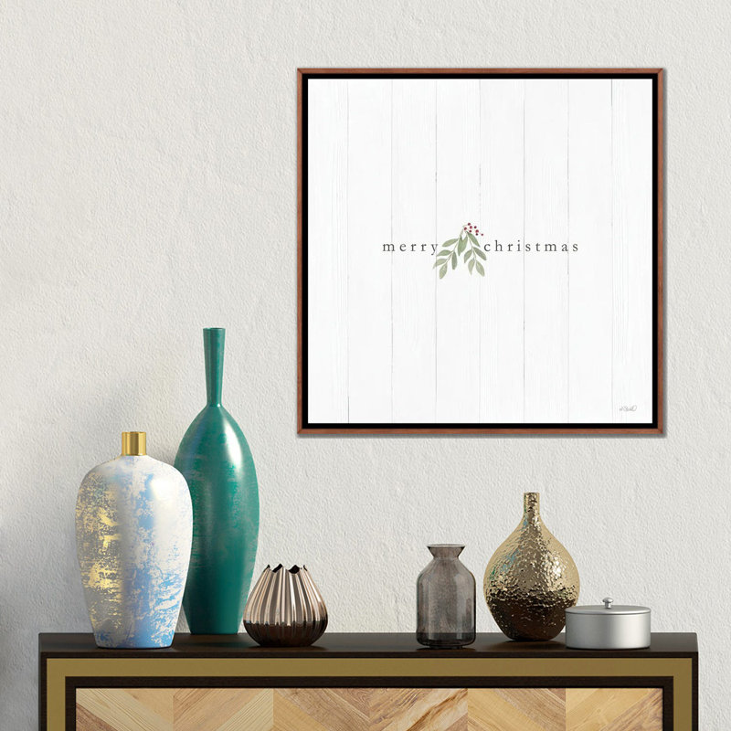 «Merry Christmas», reproduction d'art sur toile encadrée, H 18 po x l 18 po, Reproduction encadrée sans passe-partout, Brun